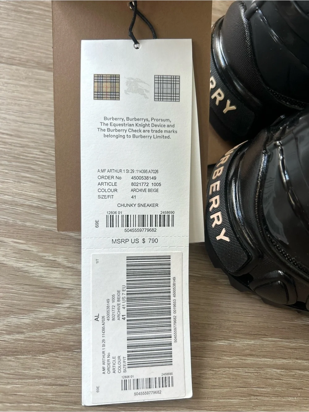 Burberry Black, Red & Beige Arthur Sneakers